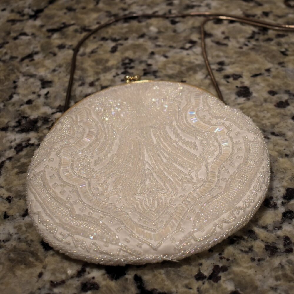 Danieli Creme Colored Beaded Evening Bag - Picture 3 of 6